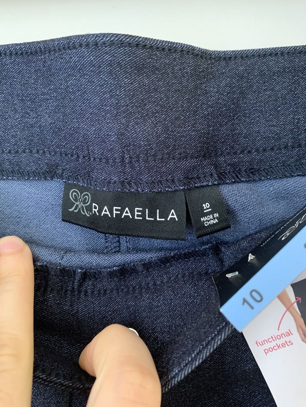 NWT Rafaella 7" High Rise Stretch Shorts Rinse - Size 10 - Picture 9 of 14